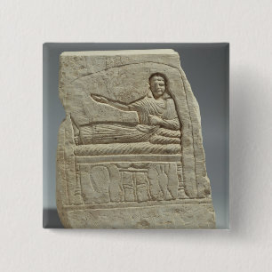 Macaron Carré 5 Cm Stela funéraire au nom de la dame Artemis, franc