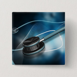Macaron Carré 5 Cm Stéthoscopes Médicale d'infirmière