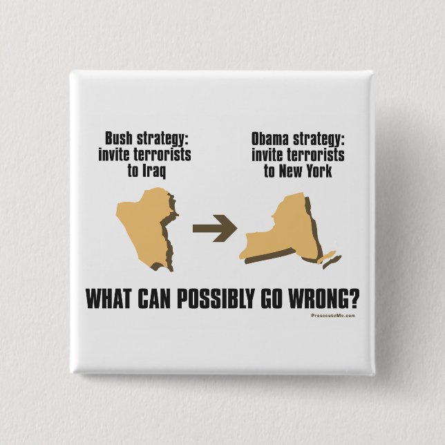 Macaron Carré 5 Cm Stratégie d'Obama - Irak - > New York (Devant)