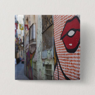 Macaron Carré 5 Cm Street art sur la rue Calle de la Libertad