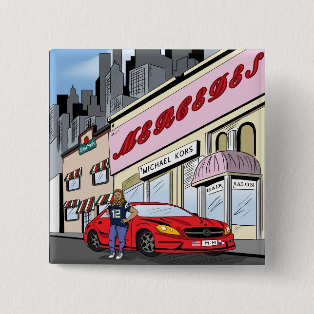 Macaron Carré 5 Cm Style comique d'art de la Commission (Devant)