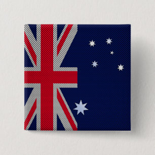 Macaron Carré 5 Cm Style fibre de carbone pour Drapeau australien