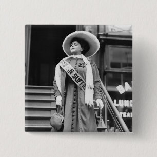 Macaron Carré 5 Cm Suffragette stylée, 1908