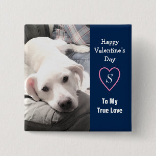 Macaron Carré 5 Cm Super mignon Valentine's Day Marine Blue Chien