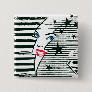 Macaron Carré 5 Cm Supergirl Lightning With Face