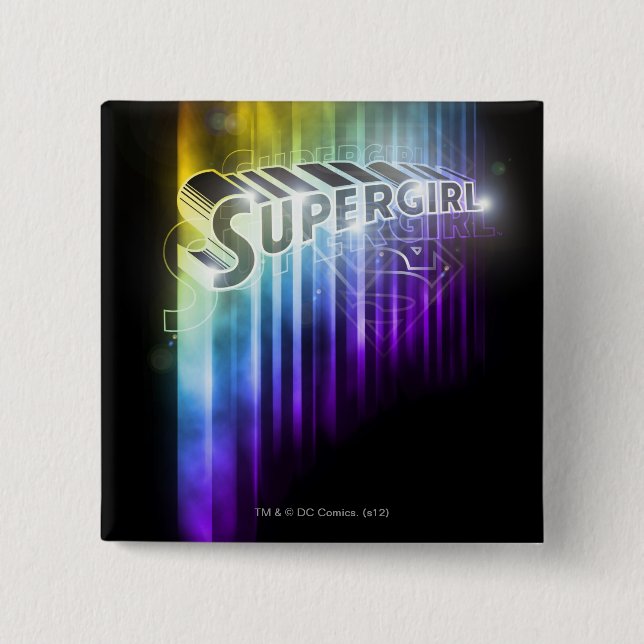 Macaron Carré 5 Cm Supergirl Rainbow (Devant)