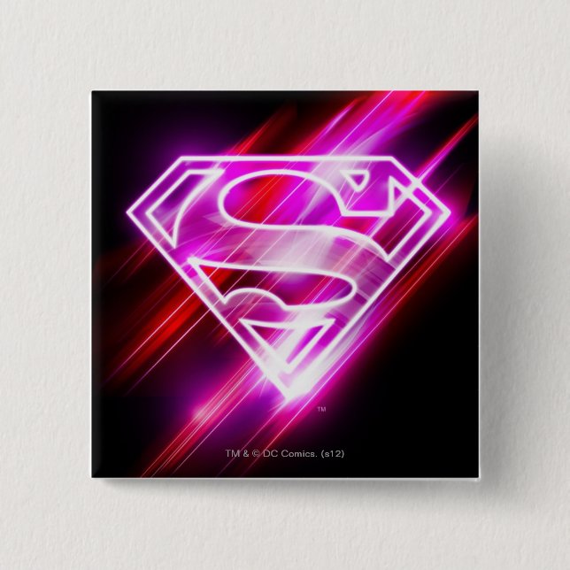 Macaron Carré 5 Cm Supergirl rose (Devant)