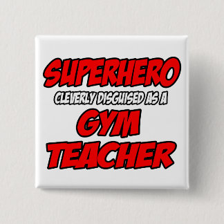 Macaron Carré 5 Cm Superhero...Professeur de gym