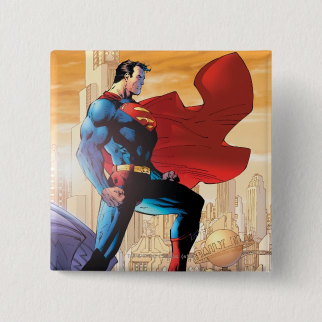 Macaron Carré 5 Cm Superman Daily Planet (Devant)