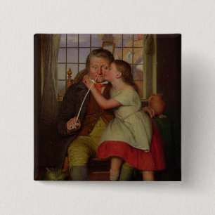 Macaron Carré 5 Cm Sur le genou du grand-père