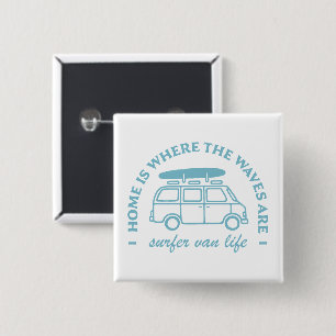 Macaron Carré 5 Cm Surfer van life camper van citations
