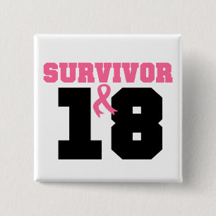 Macaron Carré 5 Cm Survivant de cancer du sein 18 ans