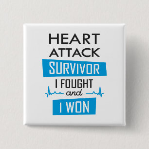 Macaron Carré 5 Cm Survivant de l'attaque cardiaque, je me suis battu