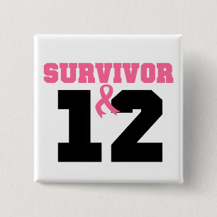 Macaron Carré 5 Cm Survivant du cancer du sein 12 ans