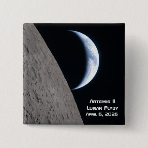 Macaron Carré 5 Cm Survol lunaire Artemis II
