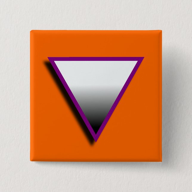 Macaron Carré 5 Cm SYMBOLE ASEXUEL 3D de TRIANGLE (Devant)
