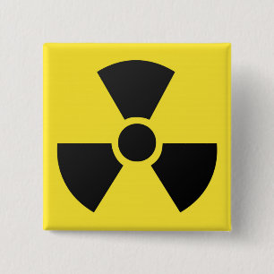 Macaron Carré 5 Cm Symbole atomique nucléaire de rayonnement