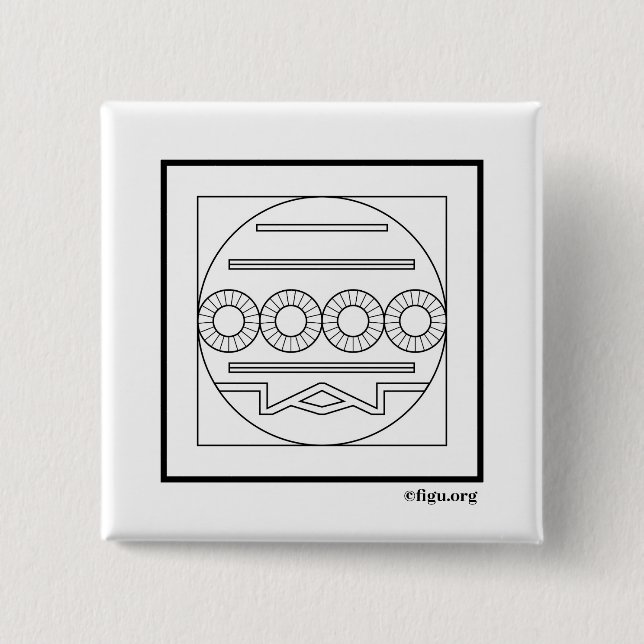 Macaron Carré 5 Cm Symbole de mission/tâche (Devant)