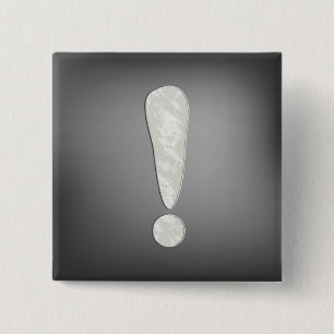 Macaron Carré 5 Cm Symbole de point d'exclamation grunge industriel