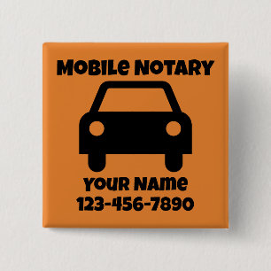 Macaron Carré 5 Cm Symbole de voiture publique de notaire mobile Cust