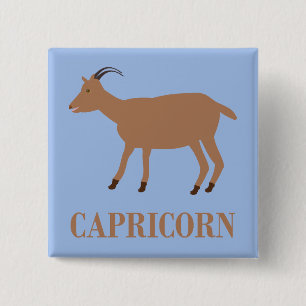 Macaron Carré 5 Cm Symbole étoile Capricorne Chèvre