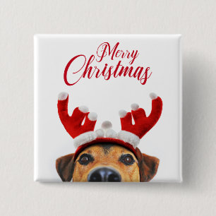 Macaron Carré 5 Cm Sympa Christmas Chien Reindeer Antler Headband