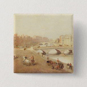 Macaron Carré 5 Cm T34018 la rivière Liffey et les palais de justice,