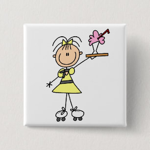 Macaron Carré 5 Cm T-shirts drive-in et cadeaux de serveuse des