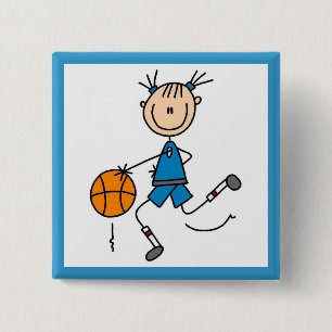 Macaron Carré 5 Cm T-shirts et cadeaux bleus de joueur de basket de