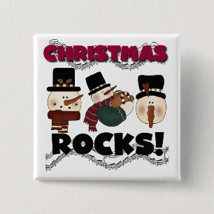 Macaron Carré 5 Cm T-shirts et cadeaux Christmas Rocks
