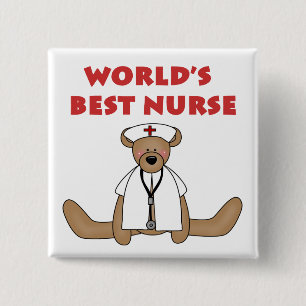 Macaron Carré 5 Cm T-shirts et cadeaux de Bear World's Best Nurse