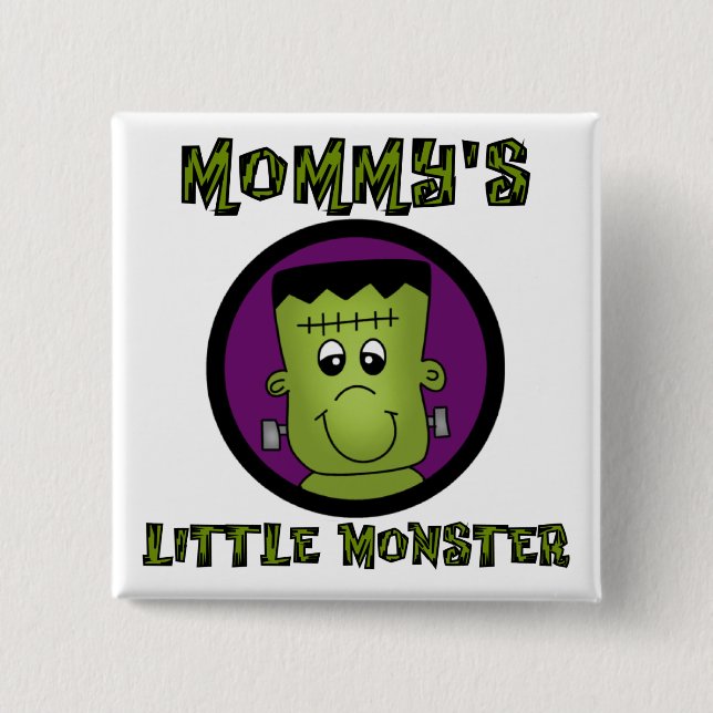 Macaron Carré 5 Cm T-shirts et cadeaux de maman Little Monster (Devant)