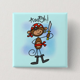 Macaron Carré 5 Cm T-shirts et cadeaux de singe pirate Aargh