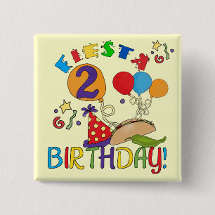 Macaron Carré 5 Cm T-shirts et cadeaux Fiesta 2e anniversaire