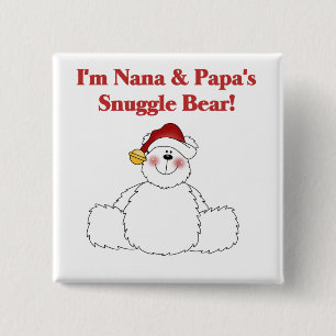 Macaron Carré 5 Cm T-shirts et cadeaux Nana et Papa's Snuggle Bear