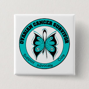 Macaron Carré 5 Cm T-shirts SURVIVANTS DU CANCER OVARIEN
