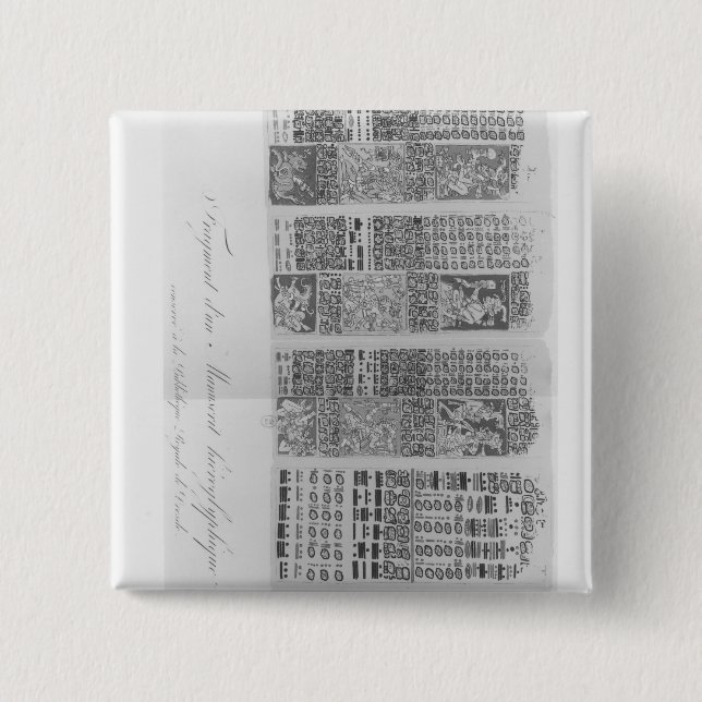 Macaron Carré 5 Cm Tables astronomiques maya avec les éclipses (Devant)