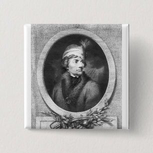 Macaron Carré 5 Cm Tadeusz Kosciuszko, gravé par Christiaan