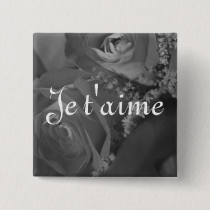 Macaron Carré 5 Cm "T'aime de Je" (traduction française de "moi aime