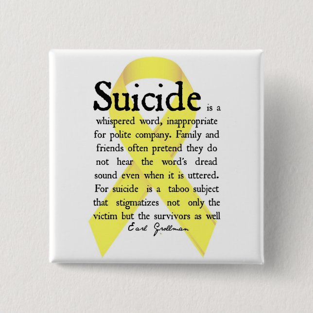 Macaron Carré 5 Cm talent de conscience de suicide (Devant)