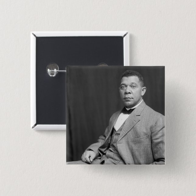 Macaron Carré 5 Cm Taliaferro Washington : Black Educator (Devant & derrière)
