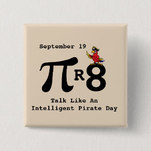 Macaron Carré 5 Cm Talk Like An Intelligent Pirate Pi Button