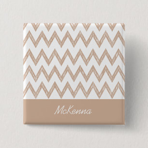 Macaron Carré 5 Cm Tan Chevron Tan Tan Tigzags au crayon tendance ave