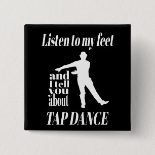 Macaron Carré 5 Cm Tap Dance - Écouter Mes Pieds Tap Dance