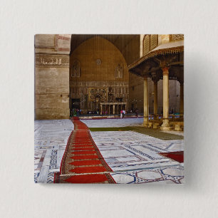 Macaron Carré 5 Cm Tapis de prière menant à une mosquée islamique, Le