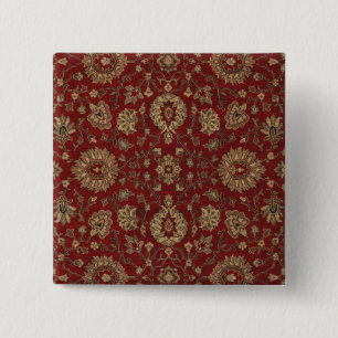Macaron Carré 5 Cm Tapisserie arabesque écarlate persane rouge