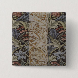 Macaron Carré 5 Cm Tapisserie de Jacinthe de William Morris Botanique