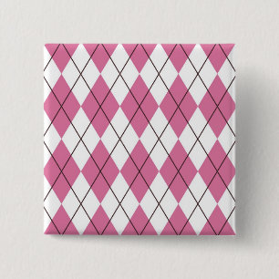 Macaron Carré 5 Cm Tartan des années 70 rose