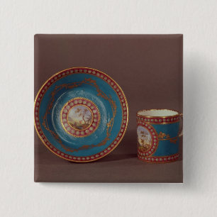 Macaron Carré 5 Cm Tasse et soucoupe de café de celeste de bleu de