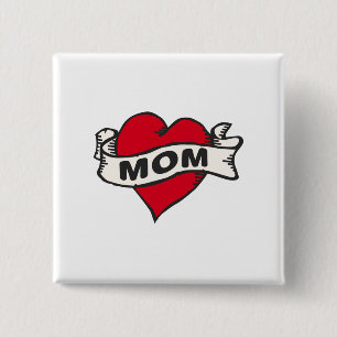 Macaron Carré 5 Cm Tatouage de maman